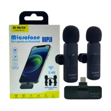 MICROFONE DE LAPELA SEM FIO DUPLO TYPE C BMAX 