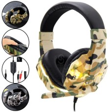 HEADPHONE GAMER LED USB + P2 DOURADO OU BRANCO