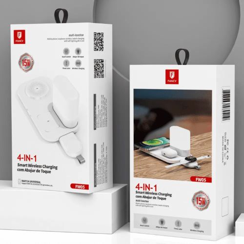 CARREGADOR PORTÁTIL SEM FIO 4X1 15W FANCY