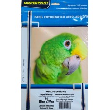 PAPEL FOTO GLOSSY AUTO ADESIVO A4 115GRS C/20 FLS