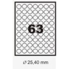 Etiqueta Branca 25,4 Mm De Diâmetro – C/ 25 Fls